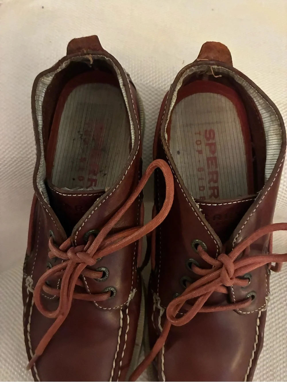 Clarks Men's Leather Boat Shoes in Reddish Brown-Size 9.5